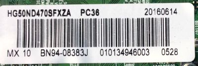 MAIN PARA SMART TV SAMSUNG / NUMERO DE PARTE BN94-08383J / BN41-02346B / BN9418383J / 08383J / BN97-09385J / PANEL CY-JJ050BGNV1H / DISPLAY V500HJ3-PE1 REV.C1 / MODELO HG50ND470SFXZA JY01 - Imagen 4